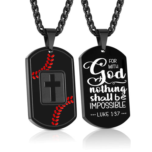 Gempoetry | New baseball cross military pendant necklace for men, versatile European and American sports style