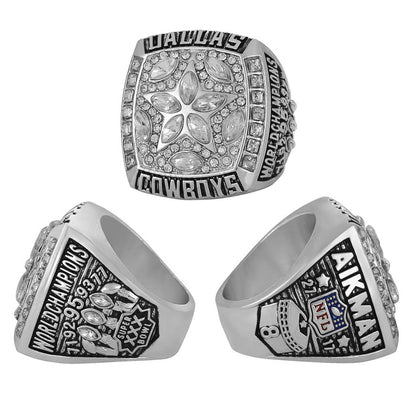 Gempoetry | 30th NFL 1995-1996 Dallas Cowboys Super Bowl Championship Ring Gold Silver