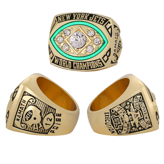 Gempoetry | NFL 1968 New York Jets Championship Ring Football Men's Ring