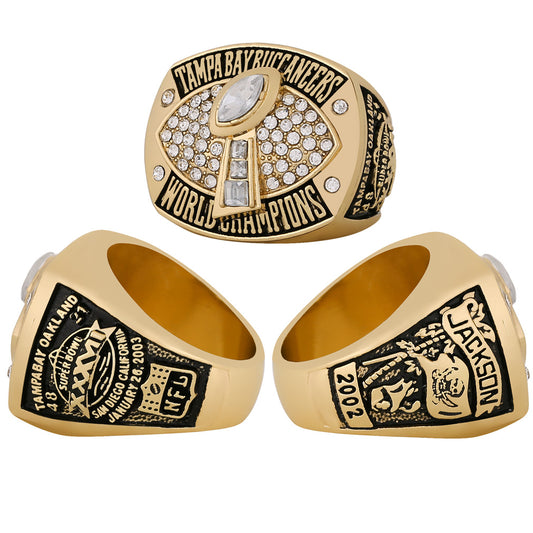 Gempoetry | 37th NFL 2002-2003 Tampa Bay Buccaneers Championship Football Ring Alloy Diamond Men's Ring