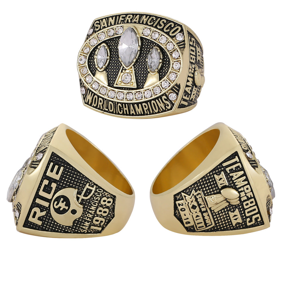 Gempoetry | 23rd NFL 1988-1989 San Francisco 49ers football championship ring men's ring