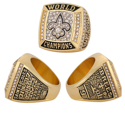 Gempoetry | 44th NFL 2009-2010 High Quality Steel Mold New Orleans Saints Super Bowl Championship Ring Men's Ring