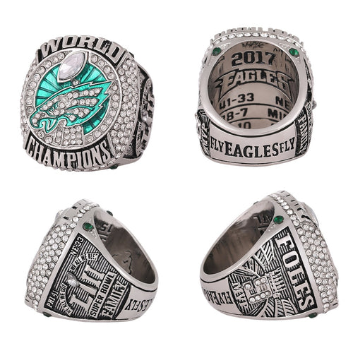 Gempoetry | 52nd NFL 2017-2018 Eagles Championship Ring Philadelphia FOLES Men's Ring