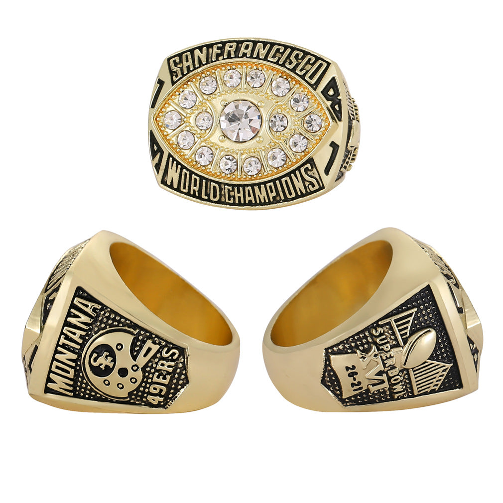 Gempoetry | 16th NFL 1981-1982 San Francisco 49ers football championship ring men's ring