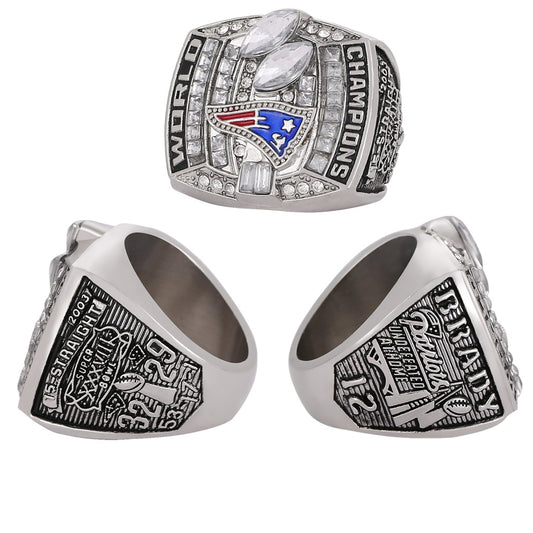 Gempoetry | 38th NFL 2003-2004 New England Patriots Championship Ring Alloy Diamond Men's Ring Manufacturer