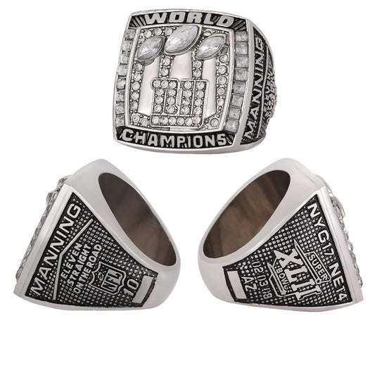 Gempoetry | 42nd NFL 2007-2008 Super Bowl New York Giants Championship Ring Alloy Men's Ring