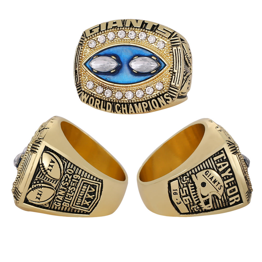 Gempoetry | 25th NFL 1990-1991 New York Giants Championship Ring Football Men's Ring