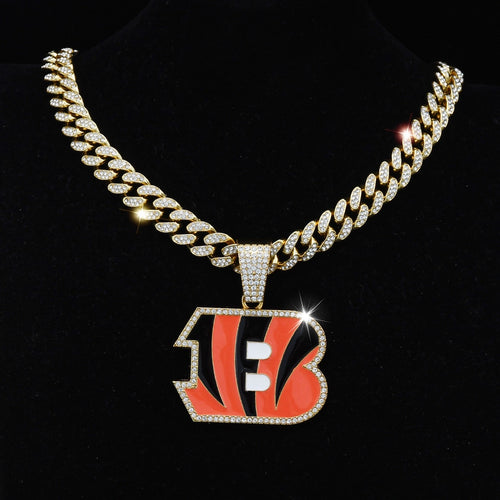 Gempoetry | NFL Cincinnati Bengals Tigers Tigers jewelry Football team logo team logo sports pendant necklace