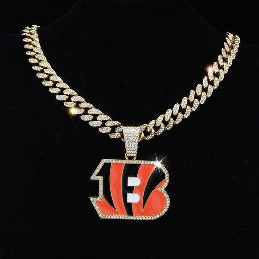 Gempoetry | NFL Cincinnati Bengals Tigers Tigers jewelry Football team logo team logo sports pendant necklace