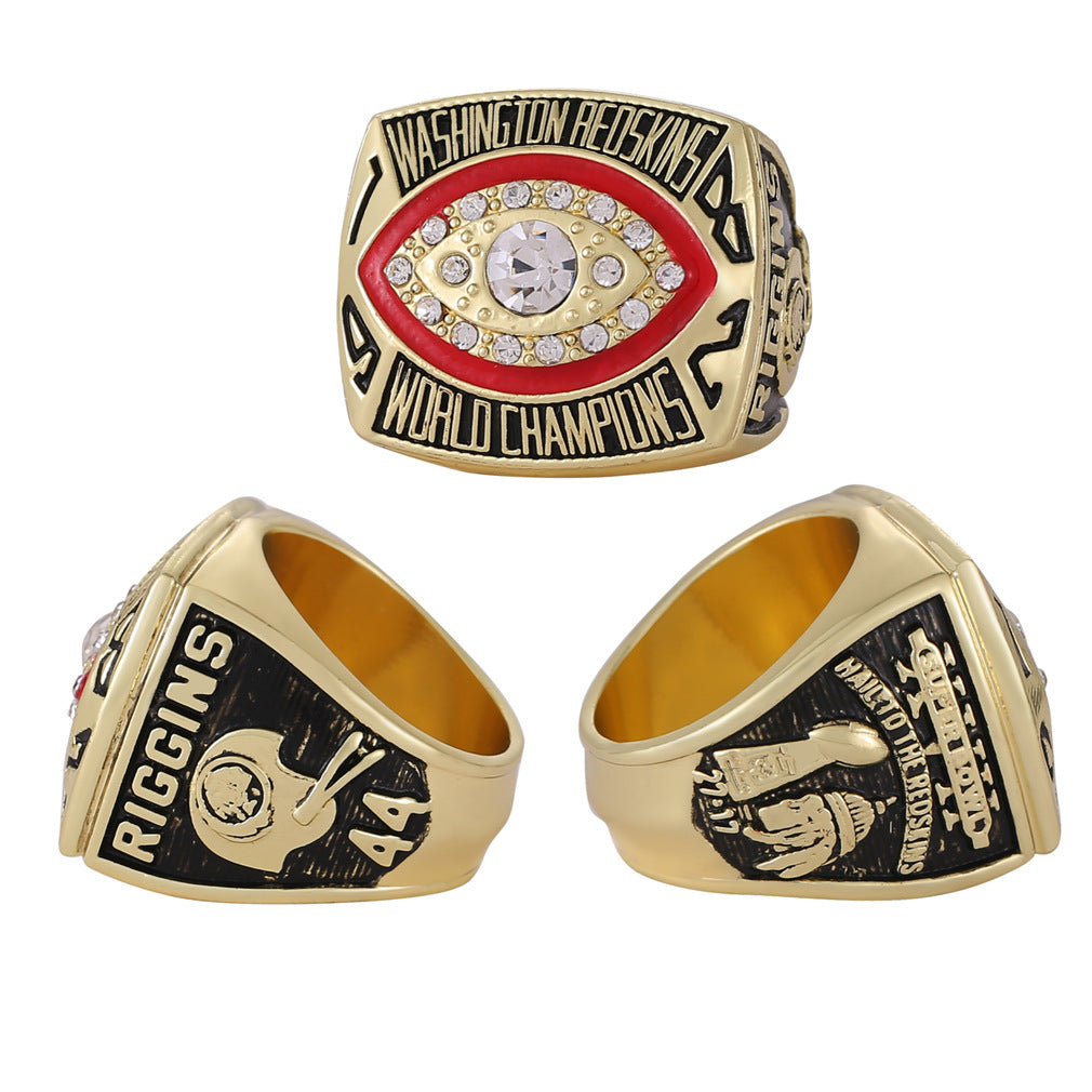 Gempoetry | 17th NFL 1982-1983 Washington Redskins Champion Washington Commander Ring Alloy Diamond Men's Ring