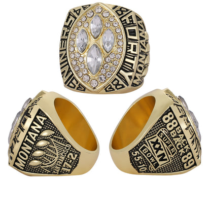 Gempoetry | 24th NFL 1989-1990 San Francisco 49ers Football Championship Ring Men's Ring