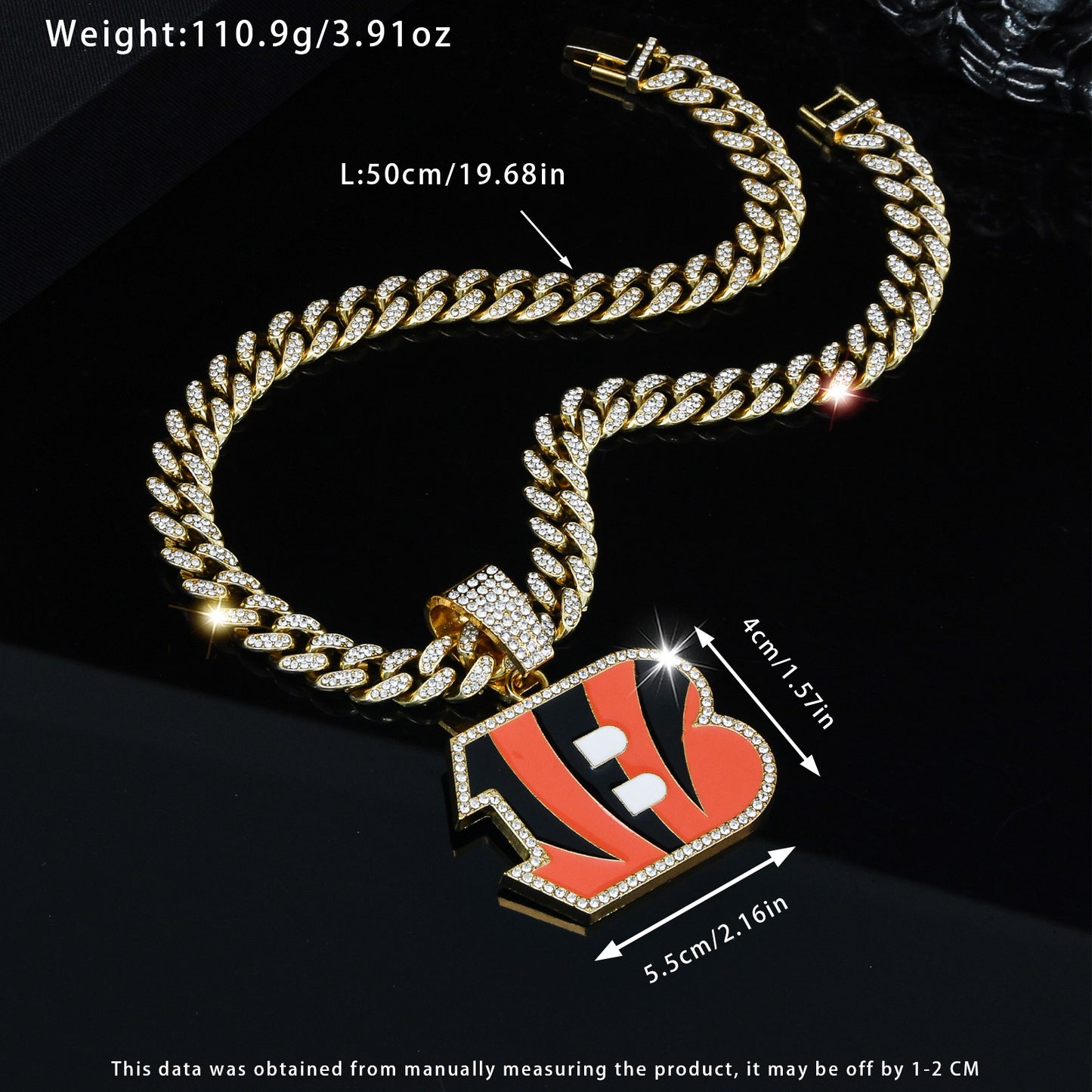 Gempoetry | NFL Cincinnati Bengals Tigers Tigers jewelry Football team logo team logo sports pendant necklace