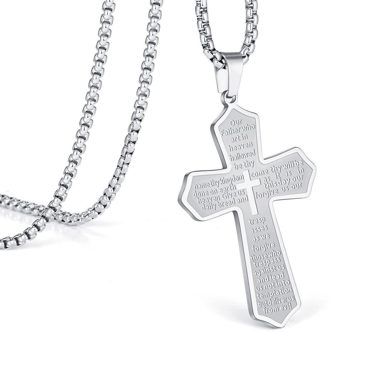 Gempoetry | Cross Titanium Steel Men's Necklace Personalized Hip Hop Versatile Stainless Steel Necklace Jewelry