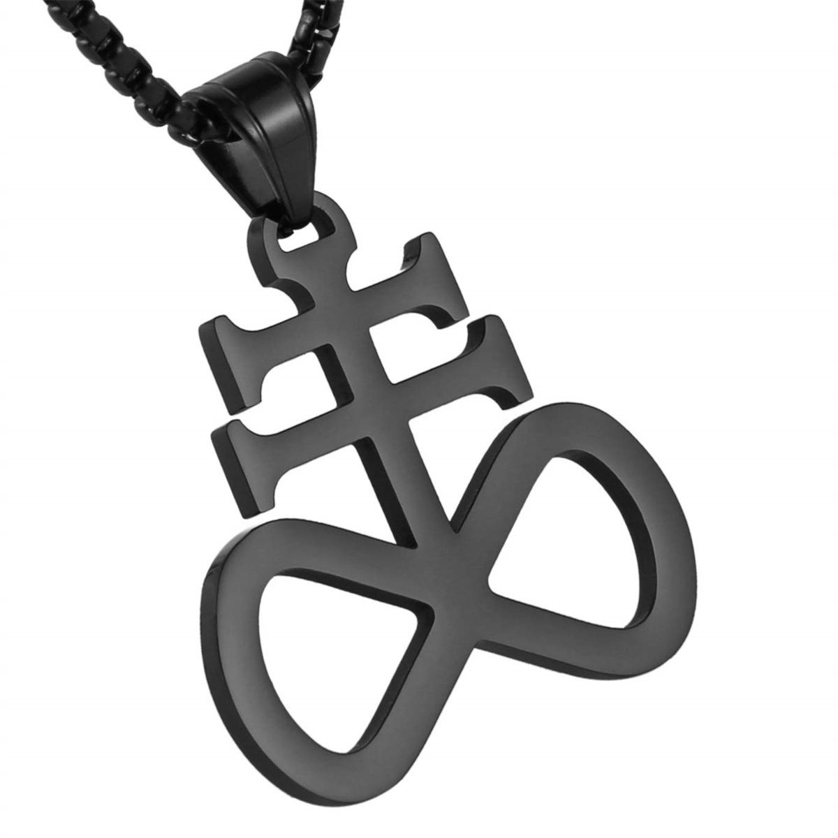 Gempoetry | New Satan Cross 8-Character Pendant Necklace Stainless Steel Religious Graphic Men's and Women's Fashion Accessories