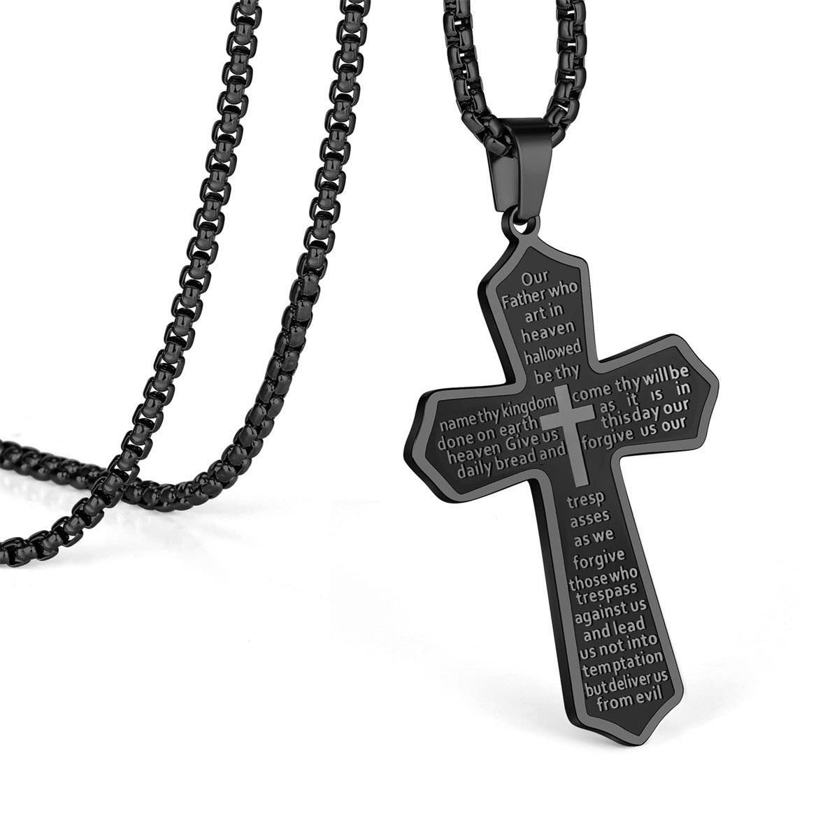 Gempoetry | Cross Titanium Steel Men's Necklace Personalized Hip Hop Versatile Stainless Steel Necklace Jewelry