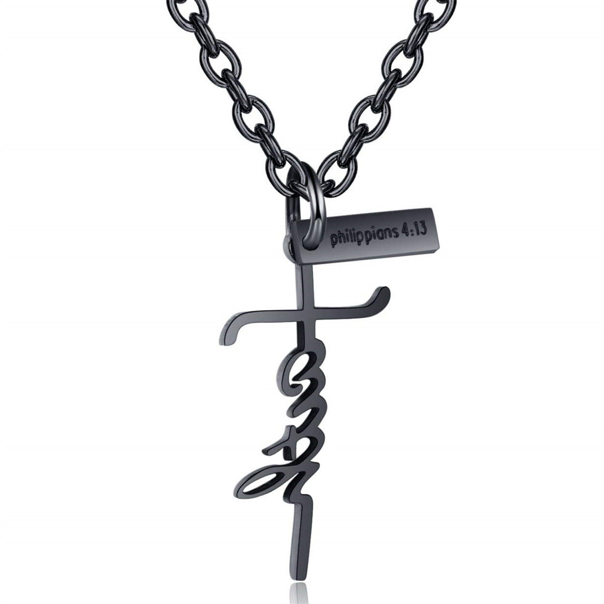 Gempoetry | Creative Alphabet Faith Cross Necklace Girl Boy Woman Man Bible Psalm Phillips 4:13