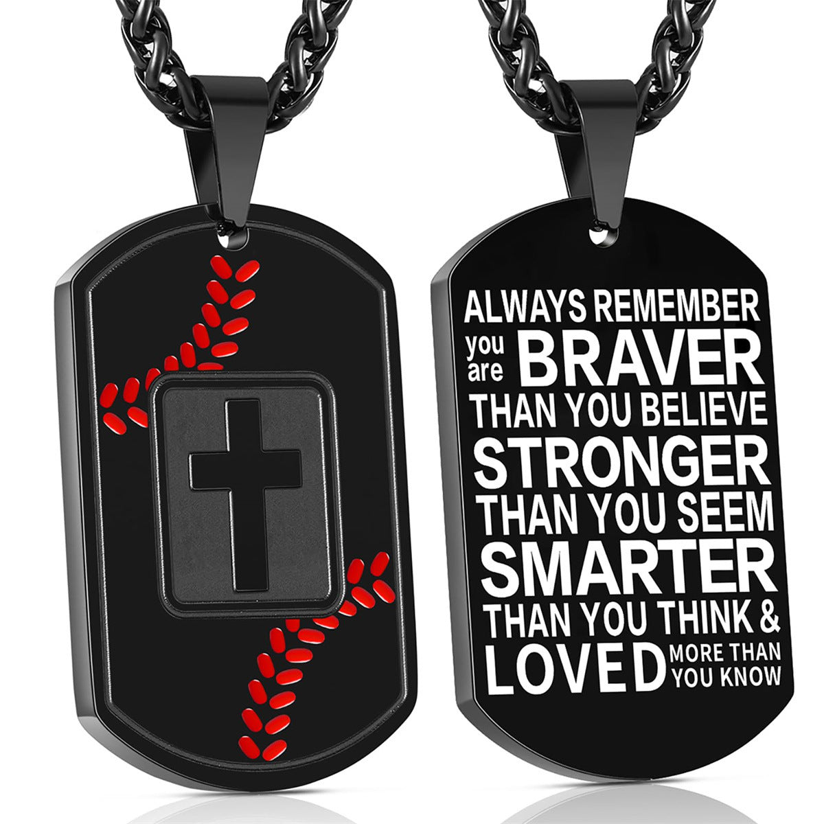 Gempoetry | New baseball cross military pendant necklace for men, versatile European and American sports style