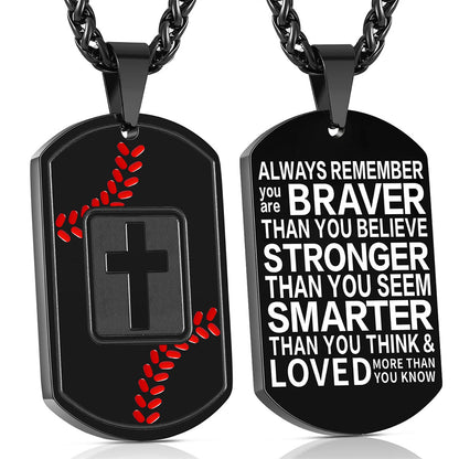 Gempoetry | New baseball cross military pendant necklace for men, versatile European and American sports style