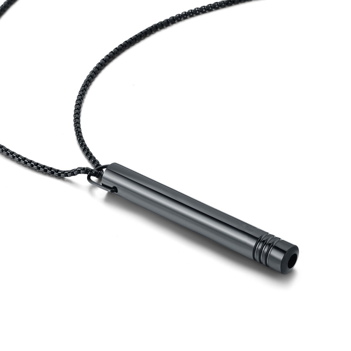 Gempoetry | Titanium steel whistle meditation mindfulness breathing decompression anxiety yoga stainless steel pendant necklace