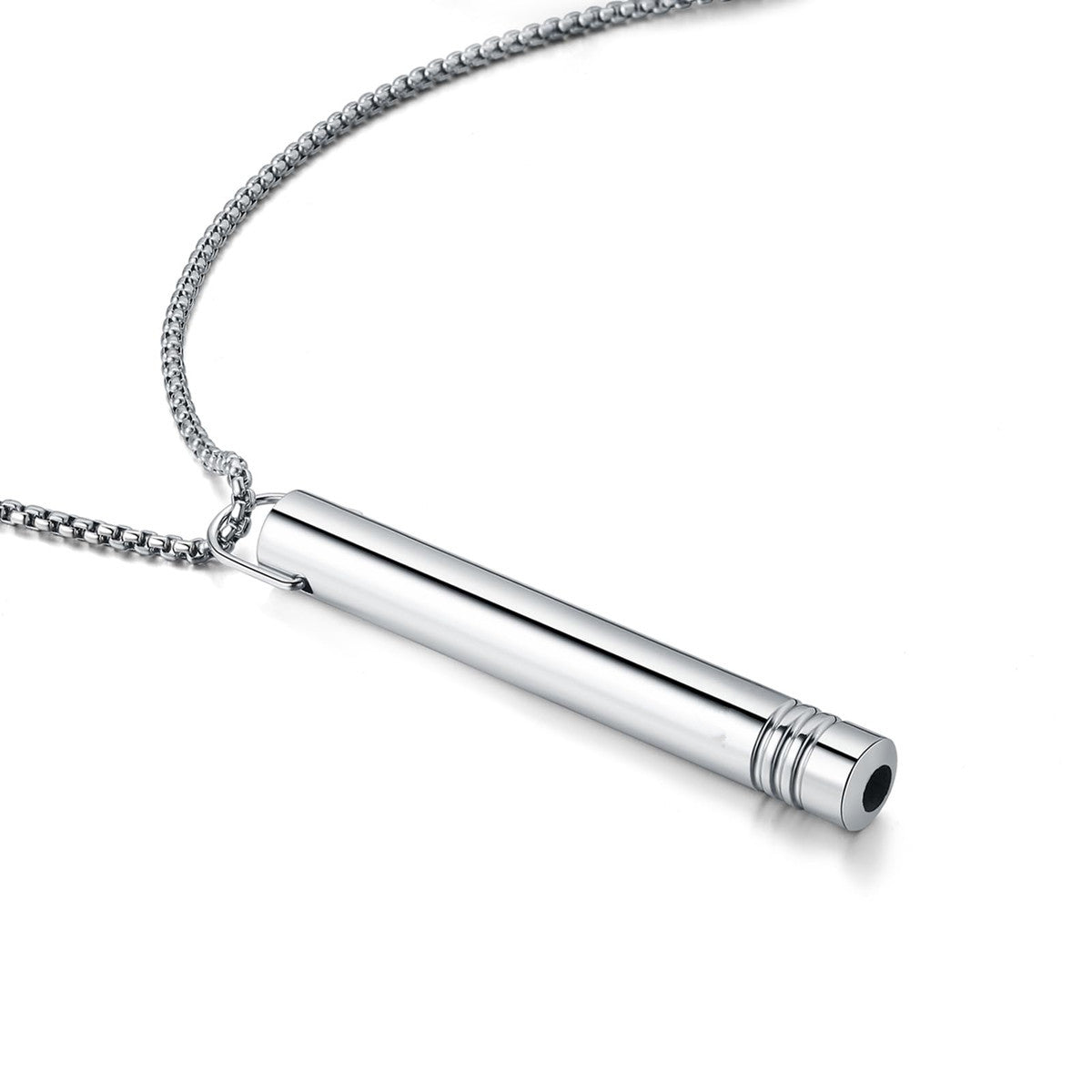 Gempoetry | Titanium steel whistle meditation mindfulness breathing decompression anxiety yoga stainless steel pendant necklace