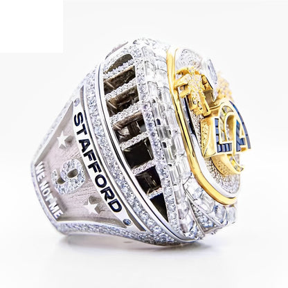 Gempoetry | 2022 56th NFL Football Los Angeles Rams Official Removable Flip Super Bowl Championship Ring for Men