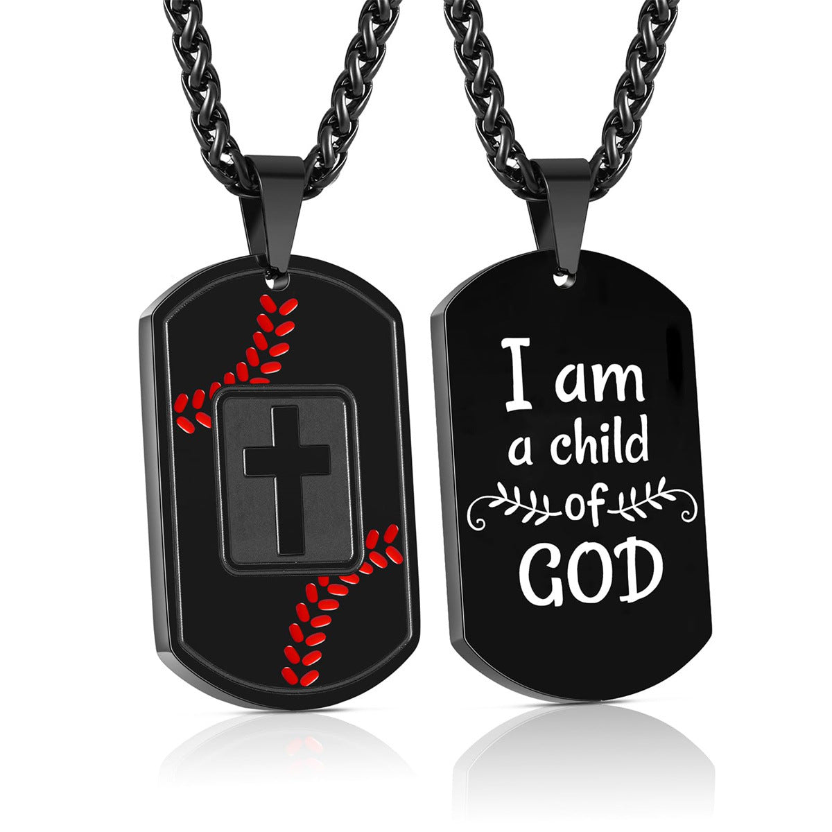 Gempoetry | New baseball cross military pendant necklace for men, versatile European and American sports style