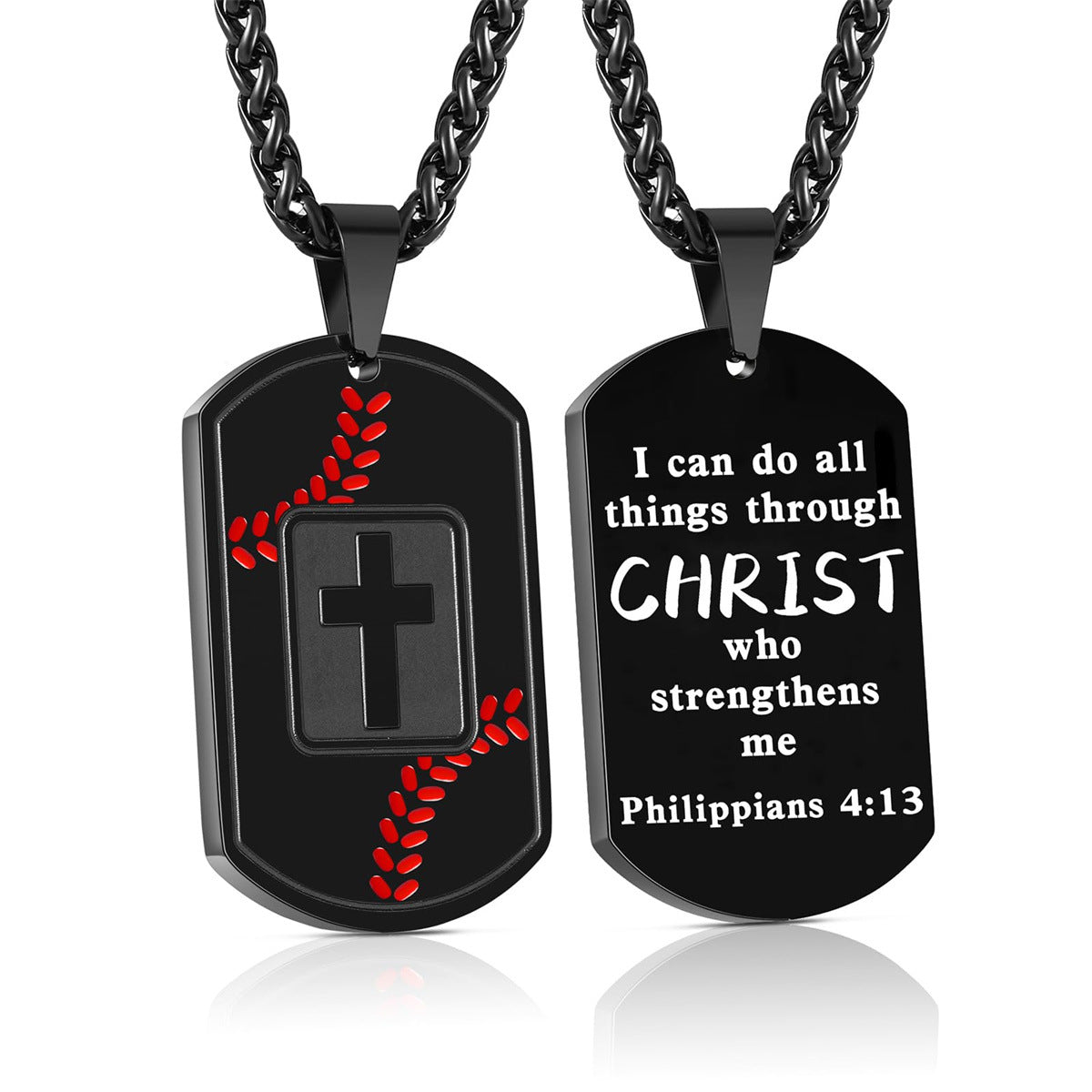 Gempoetry | New baseball cross military pendant necklace for men, versatile European and American sports style