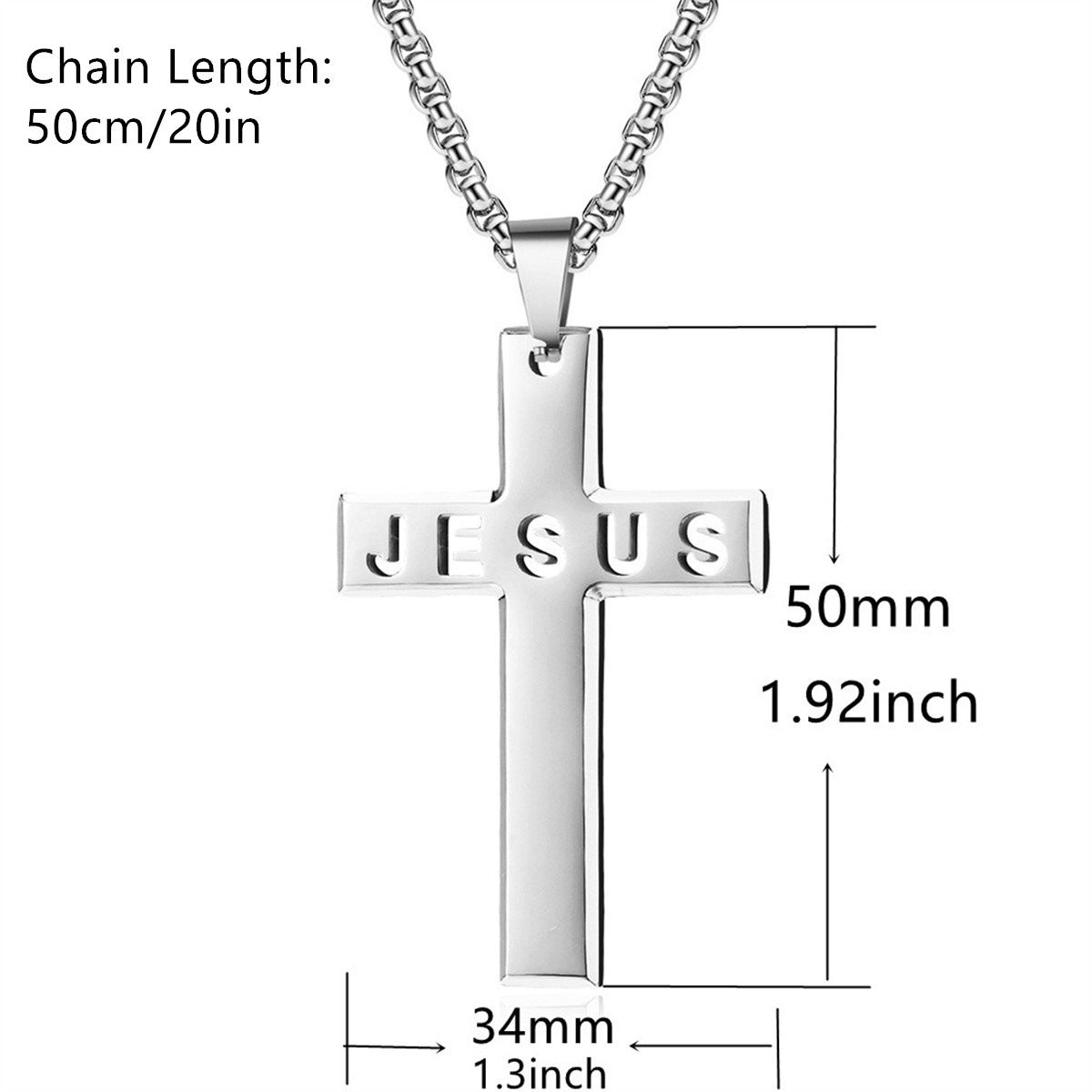 Gempoetry | Stainless steel cross Bible pendant necklace with hollowed out design for men and women