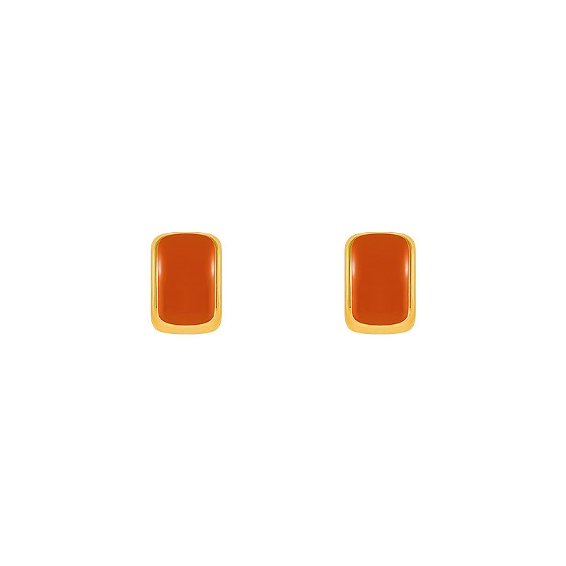 Gempoetry | Autumn and winter Mirad square earrings for women, popular new styles, light luxury high-end temperament earrings, niche unique earrings