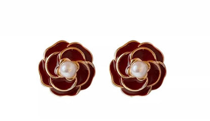 Gempoetry | Retro Ankora Red Pearl Earrings, New Popular, Unique, and Uniquely Designed for Women, High End Earrings