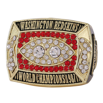 Gempoetry | 22nd NFL 1987-1988 Washington Redskins Championship Ring Washington Commander Alloy Diamond Men's Ring