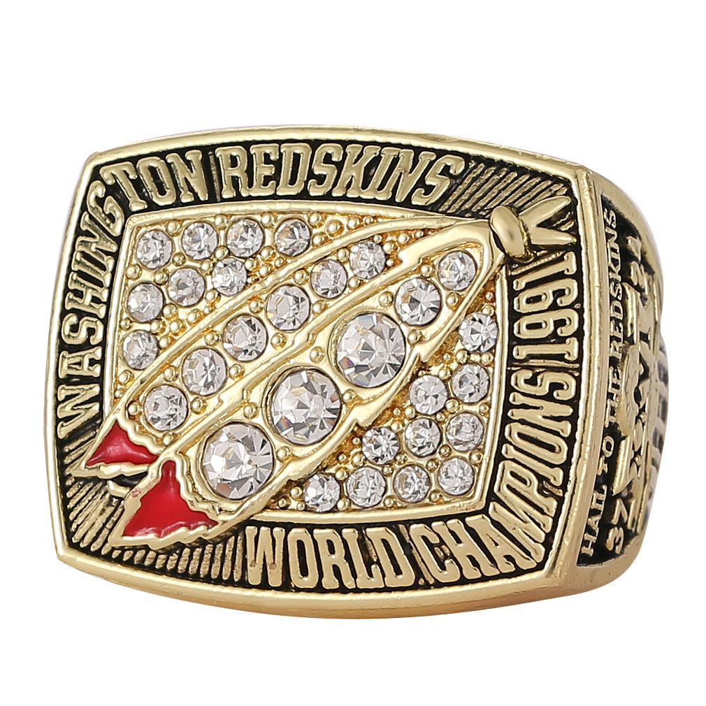 Gempoetry | 26th NFL 1991-1992 Washington Redskins Championship Ring Washington Commander Alloy Diamond Men's Ring