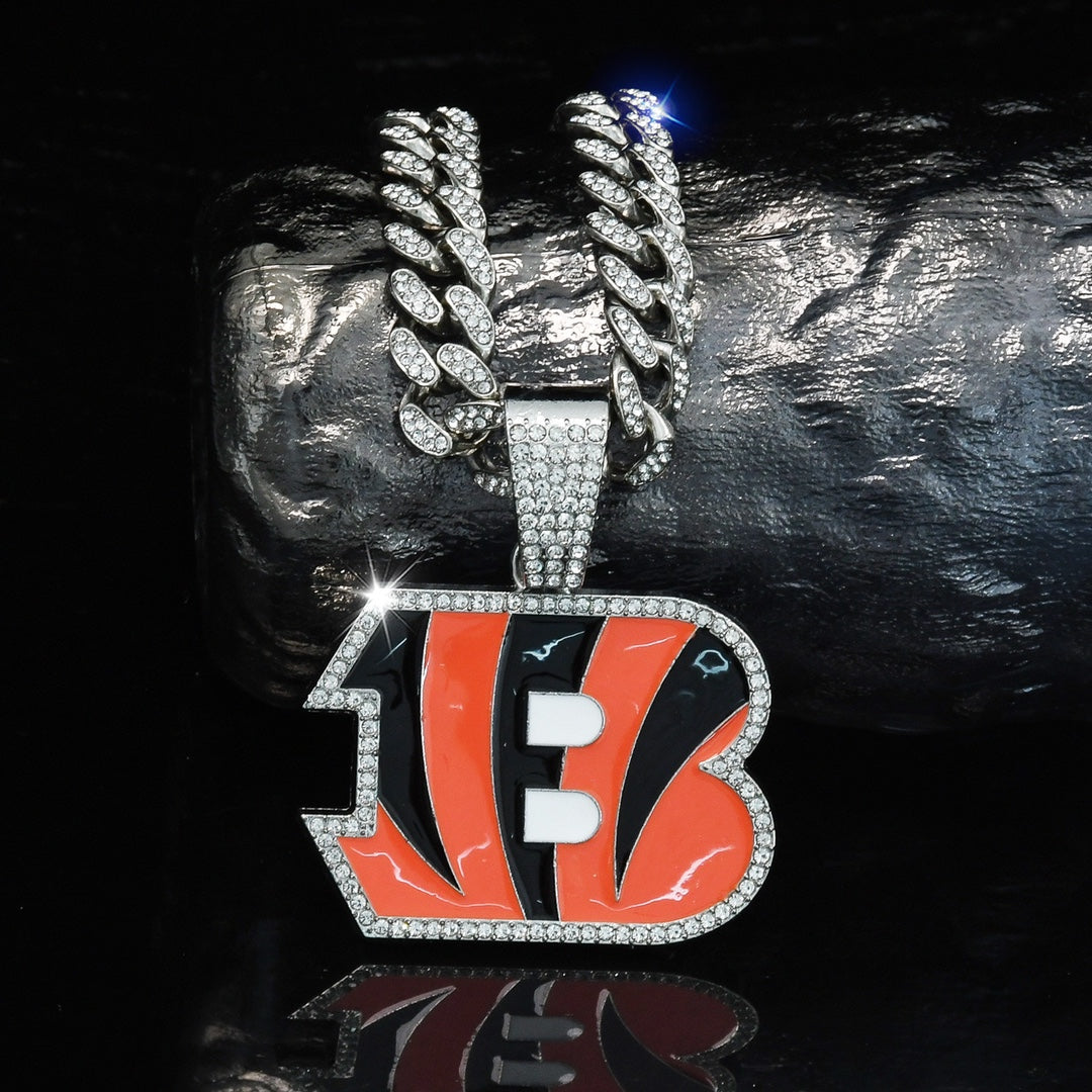 Gempoetry | NFL Cincinnati Bengals Tigers Tigers jewelry Football team logo team logo sports pendant necklace