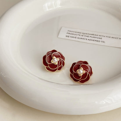 Gempoetry | Retro Ankora Red Pearl Earrings, New Popular, Unique, and Uniquely Designed for Women, High End Earrings