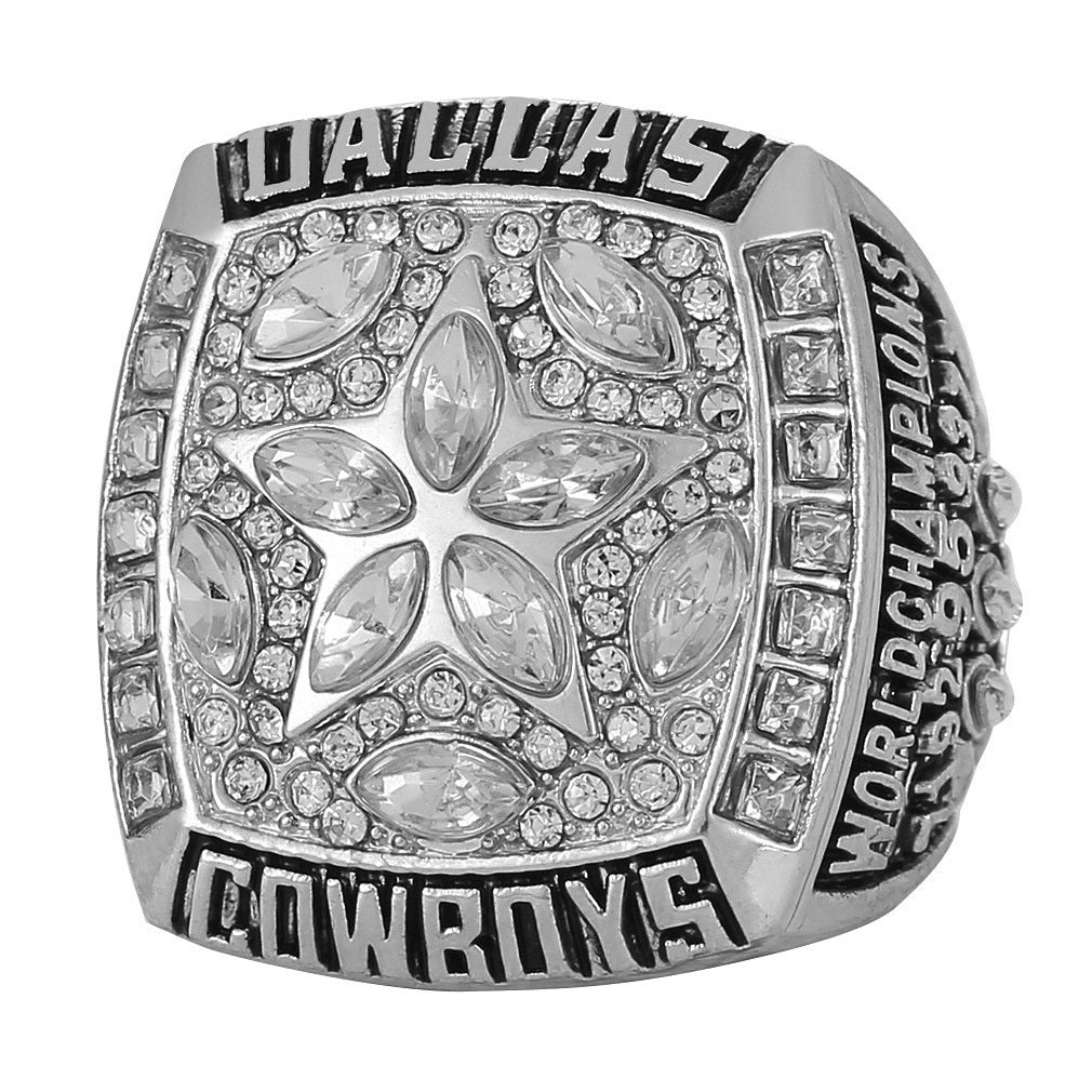 Gempoetry | 30th NFL 1995-1996 Dallas Cowboys Super Bowl Championship Ring Gold Silver