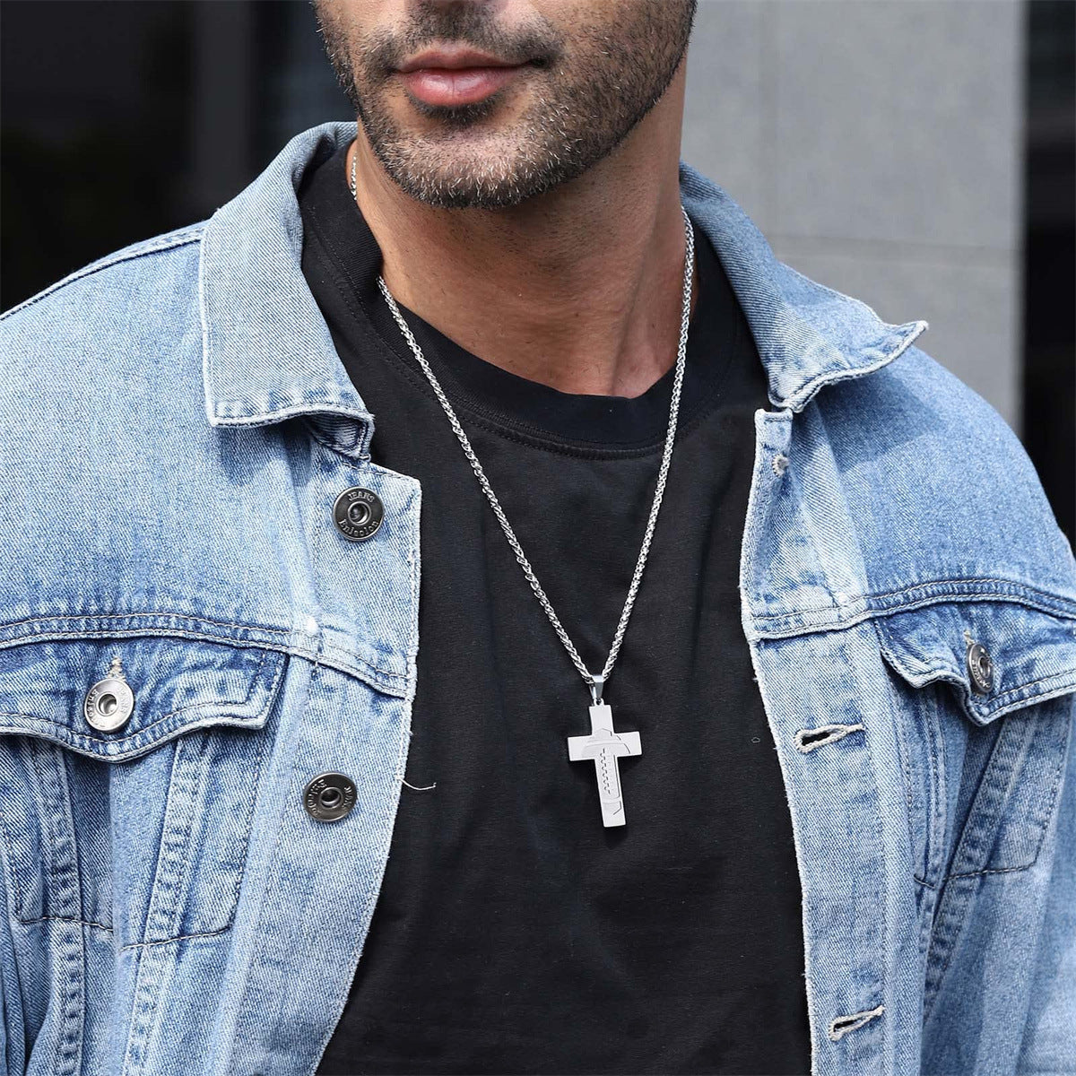 Gempoetry | American Football Stainless Steel Cross Bible Pendant Necklace First Communion Baptism Sports Jewelry