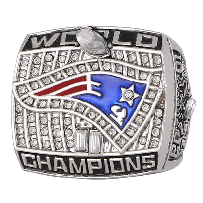 Gempoetry | 36th NFL 2001-2002 New England Patriots Championship Ring Alloy Diamond Men's Ring