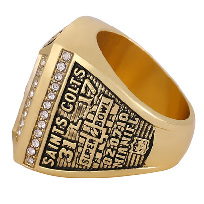 Gempoetry | 44th NFL 2009-2010 High Quality Steel Mold New Orleans Saints Super Bowl Championship Ring Men's Ring