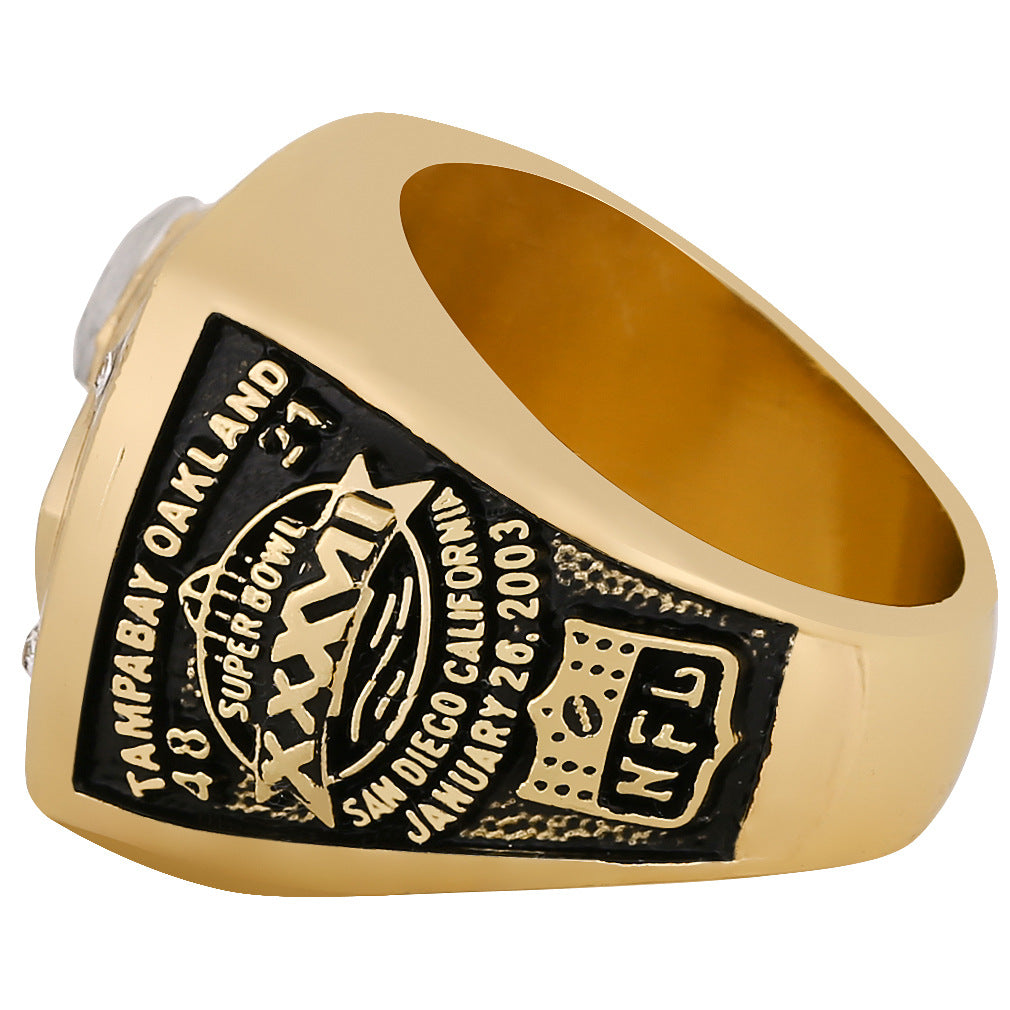 Gempoetry | 37th NFL 2002-2003 Tampa Bay Buccaneers Championship Football Ring Alloy Diamond Men's Ring