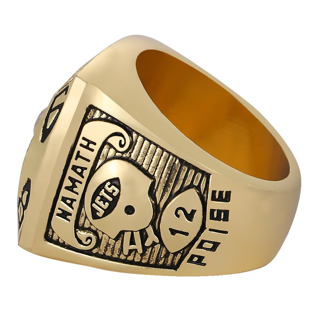 Gempoetry | NFL 1968 New York Jets Championship Ring Football Men's Ring