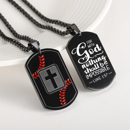 Gempoetry | New baseball cross military pendant necklace for men, versatile European and American sports style