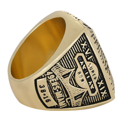 Gempoetry | 19th NFL 1984-1995 San Francisco 49ers Football Championship Ring Men's Ring