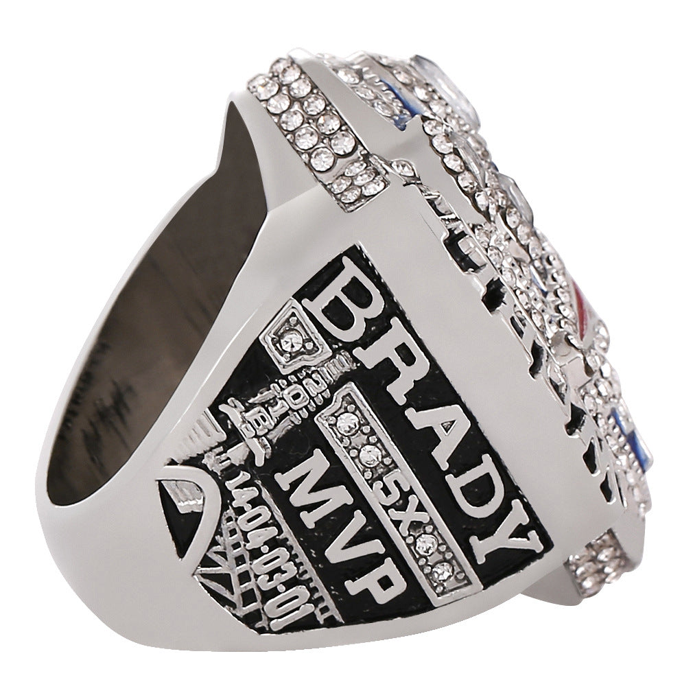 Gempoetry | 51st NFL 2016-2017 New England Patriots Super Bowl 5th Championship Ring Men's Ring Jewelry