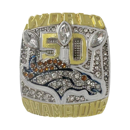 Gempoetry | 50th NFL 2015-2016 Denver Broncos Super Bowl Championship Ring Men's Ring Jewelry