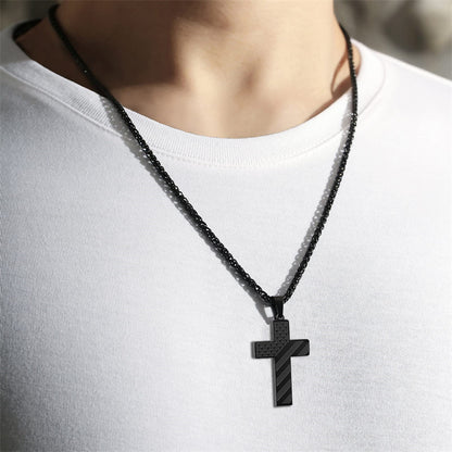 Gempoetry | Cross flag necklace with high-end letters, hip-hop titanium steel American necklace in stock