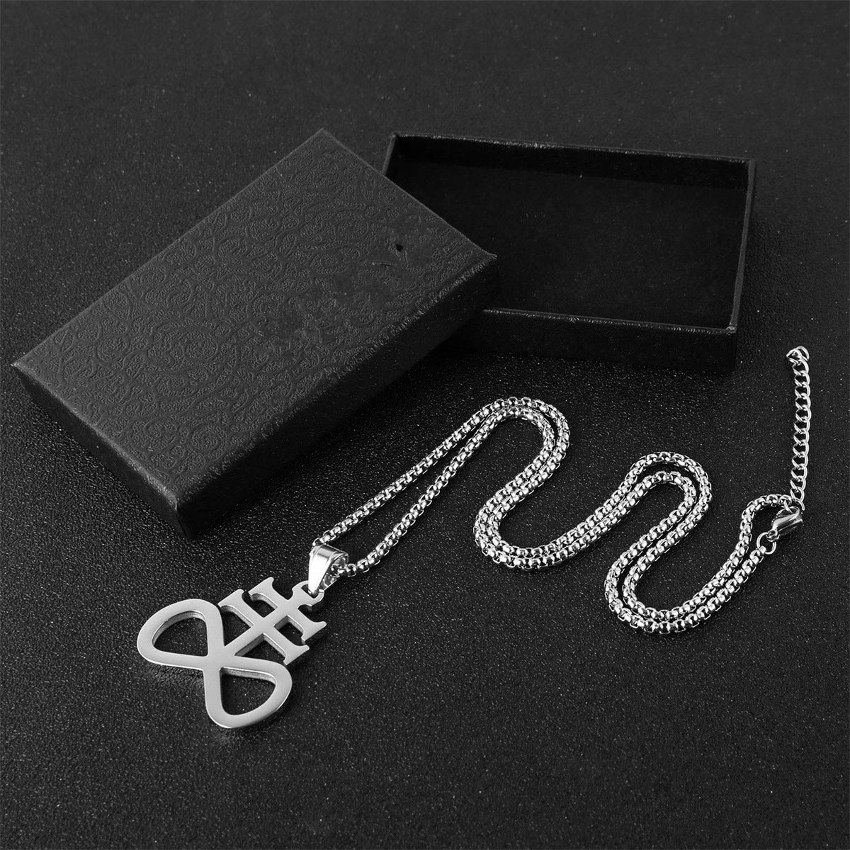 Gempoetry | New Satan Cross 8-Character Pendant Necklace Stainless Steel Religious Graphic Men's and Women's Fashion Accessories