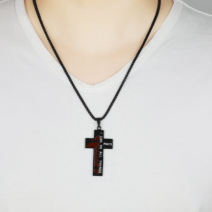 Gempoetry | Sports style stainless steel football cross colored oil drop pendant punk hip-hop trendy men's titanium steel necklace