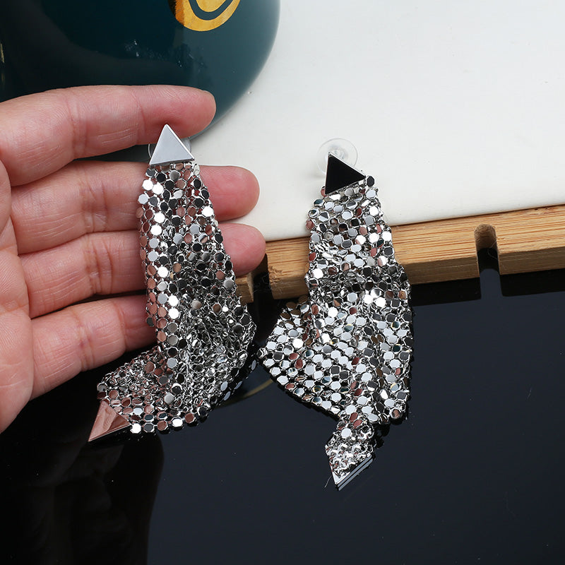 Gempoetry |New trendy, luxurious, high-end earrings for women, exaggerated European and American styles, fashionable tassel earrings