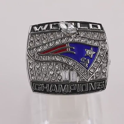 Gempoetry | 36th NFL 2001-2002 New England Patriots Championship Ring Alloy Diamond Men's Ring