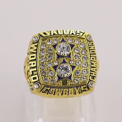 Gempoetry | 12th NFL 1977-1978 Dallas Cowboys NFL Football League silver ring environmentally friendly alloy men's ring